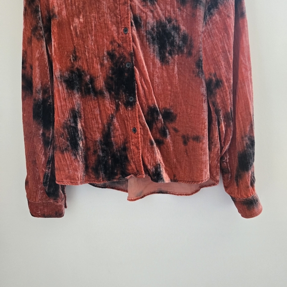 & OTHER STORIES Velvet Tie Dye Long Sleeve Overshirt - Picture 3 of 7
